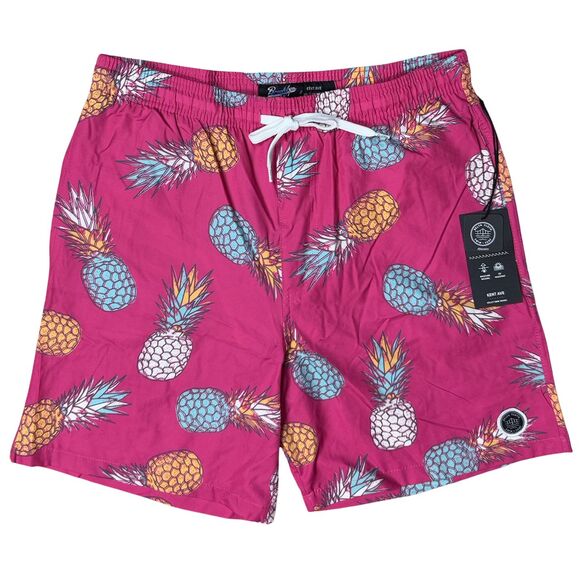 Brooklyn‎ Cloth Volley Swim Trunks Men’s Kent Ave Pineapples Lined Medium Beach - Picture 1 of 8